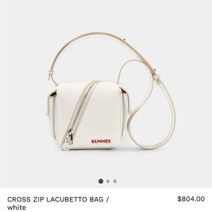 Sunnei White Cross Zip Lacubetto Bag